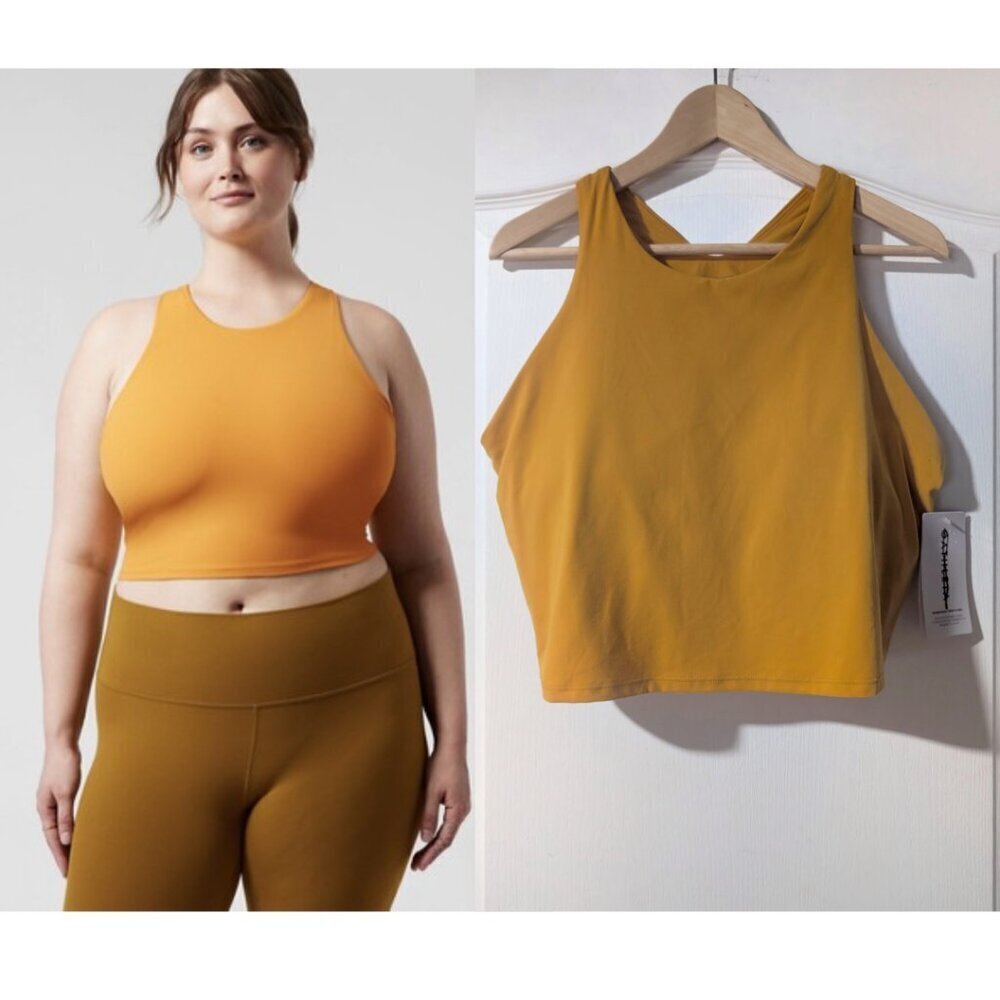 Athleta | Conscious Crop Bra D-DD In Beeswax Gold